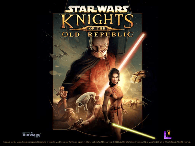 Star Wars Knights of the Old Republic title screen for Xbox